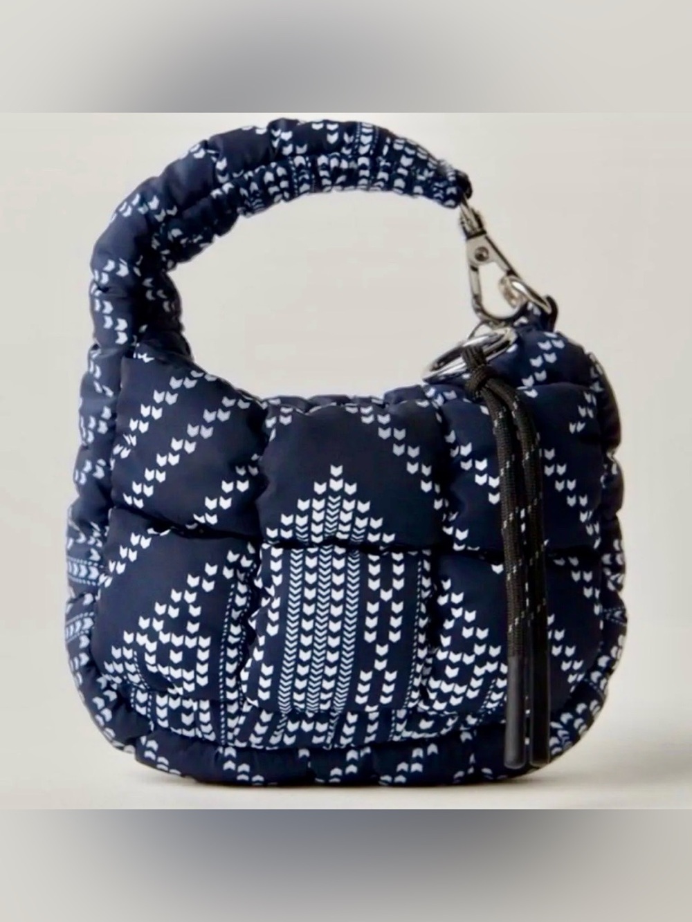 Free People Movement Quilted Micro Pouch - Navy Chevron Stitch